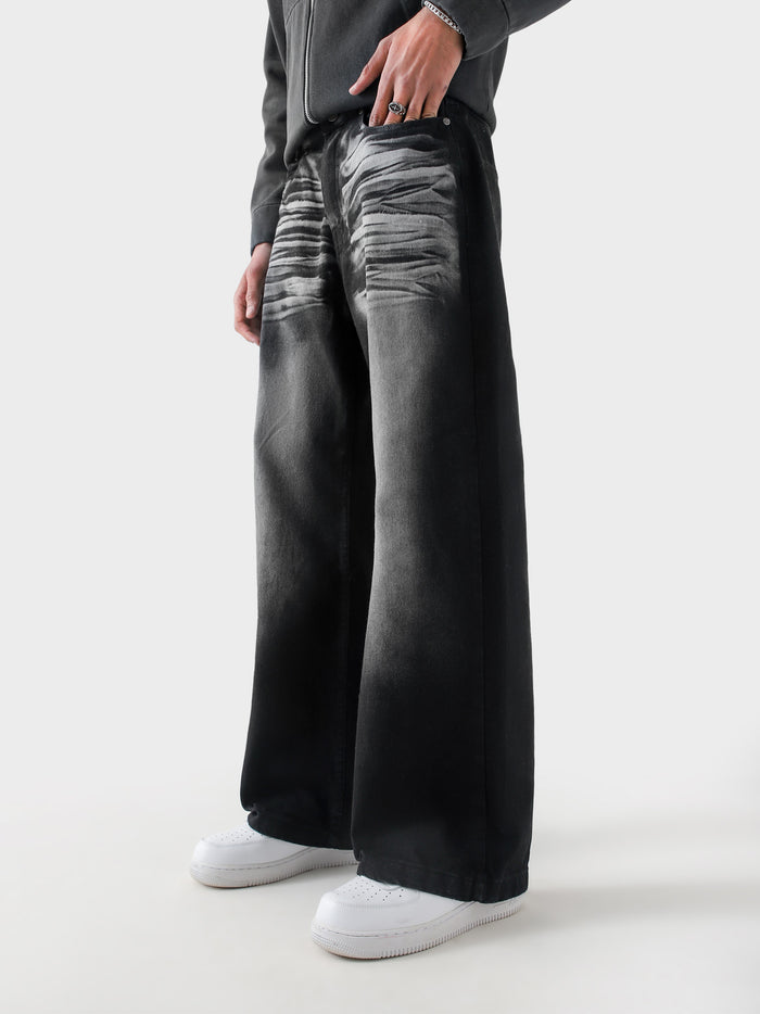 CORE denim washed black jeans couple lifestyle shot streetwear Pakistan – GROOVY