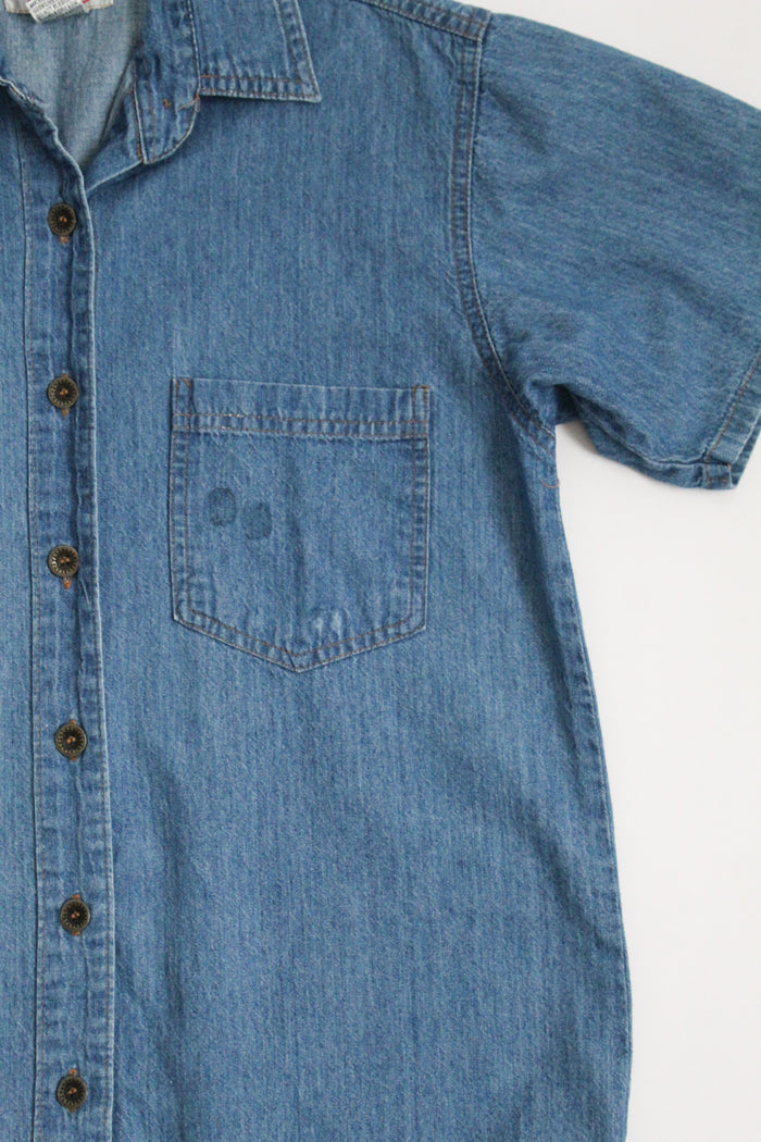 COTTON denim button up