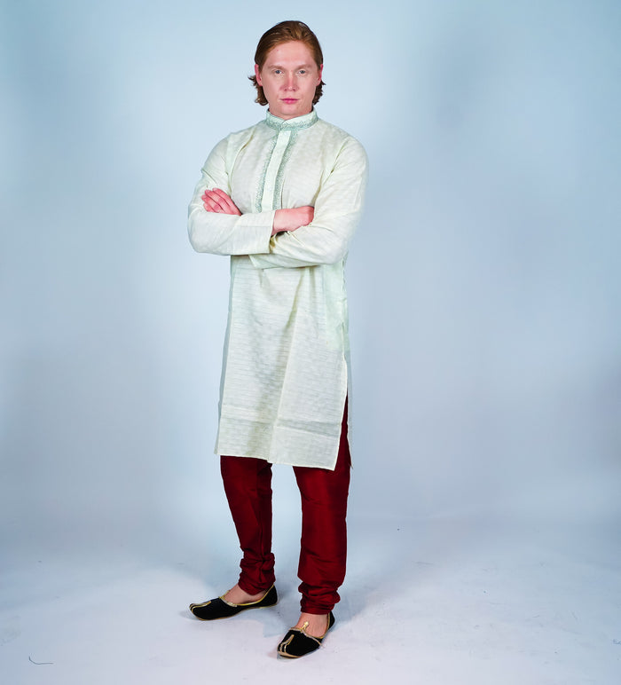 Cotton Mint Green Men's Kurta