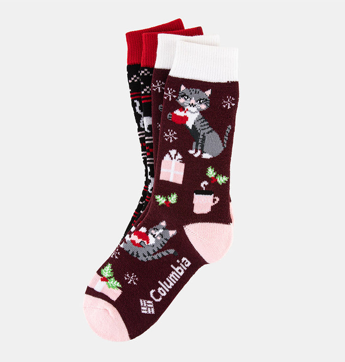 Cozy Cats Medium Weight Thermal Socks - 2 Pack