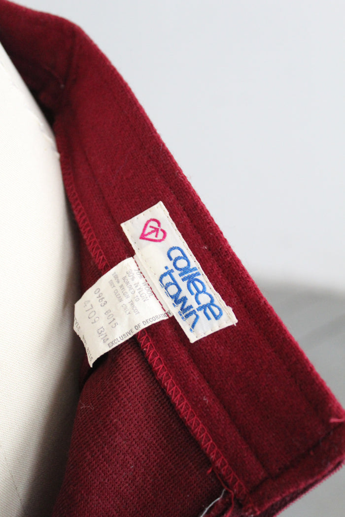 cranberry wool skirt