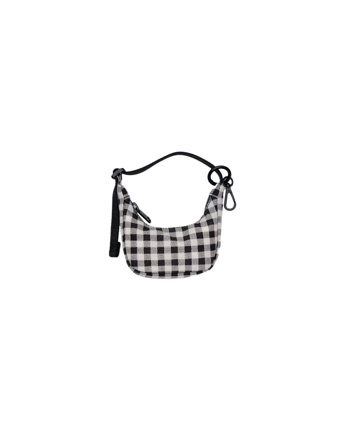 CRESCENT BAG CHARM BLACK GINGHAM