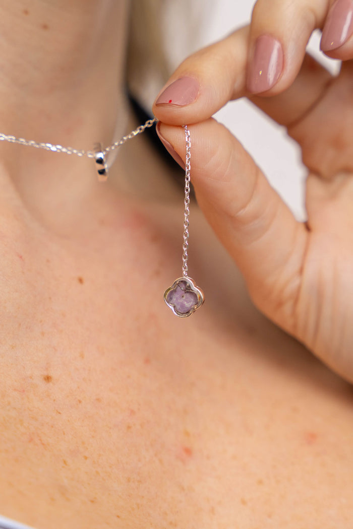 Crystal Lariat Necklace | Silver