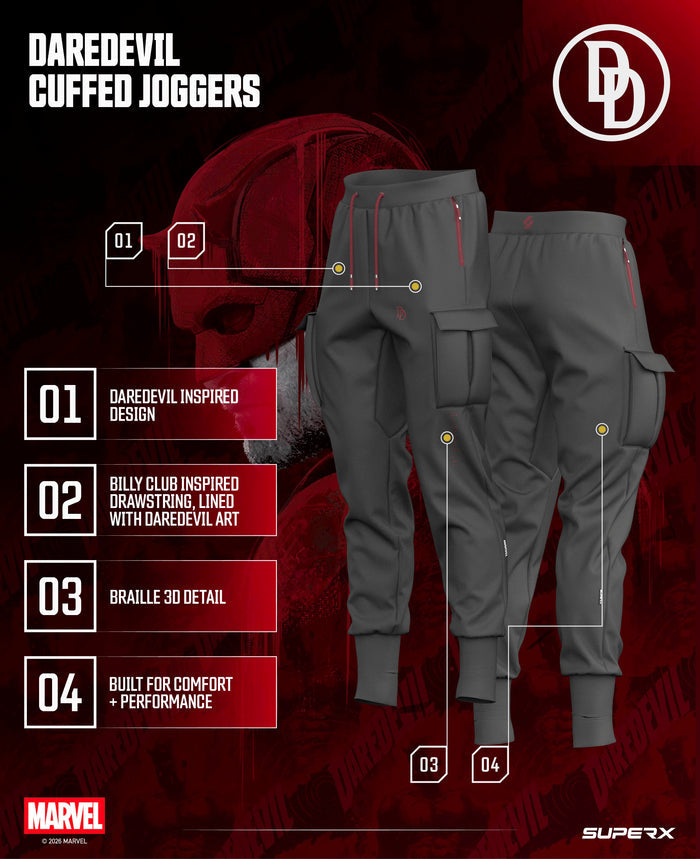 DAREDEVIL Performance High Rib Cargo Stealth Joggers