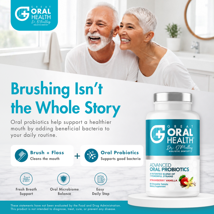 Dental Oral Probiotics with BLIS K12 & M18 – 7 Strains, 6 Billion CFU (Strawberry Vanilla Flavor)
