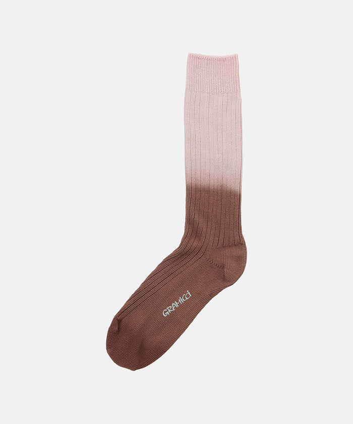 Rosewood colored Gramicci Dip Dye Socks against a light-tone background.