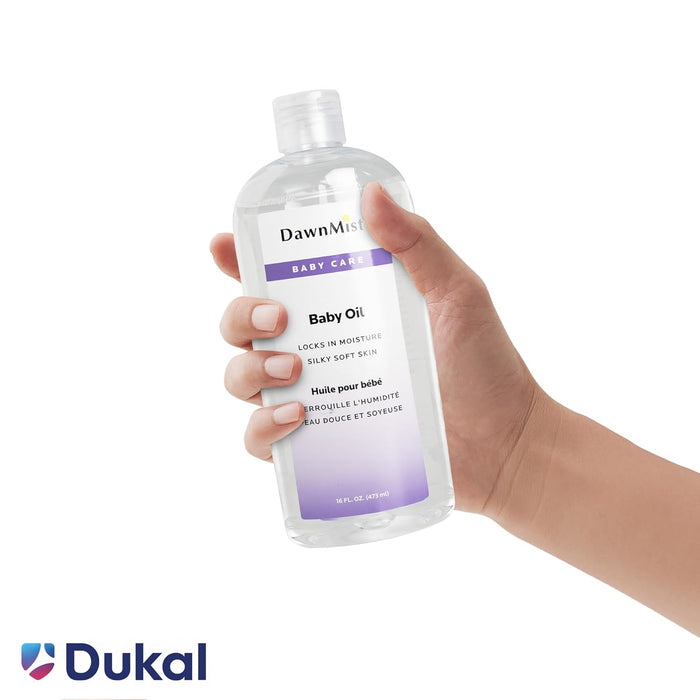 Dukal Dawn Mist Baby Oil with Dispensing Cap, 16 oz. Bottle