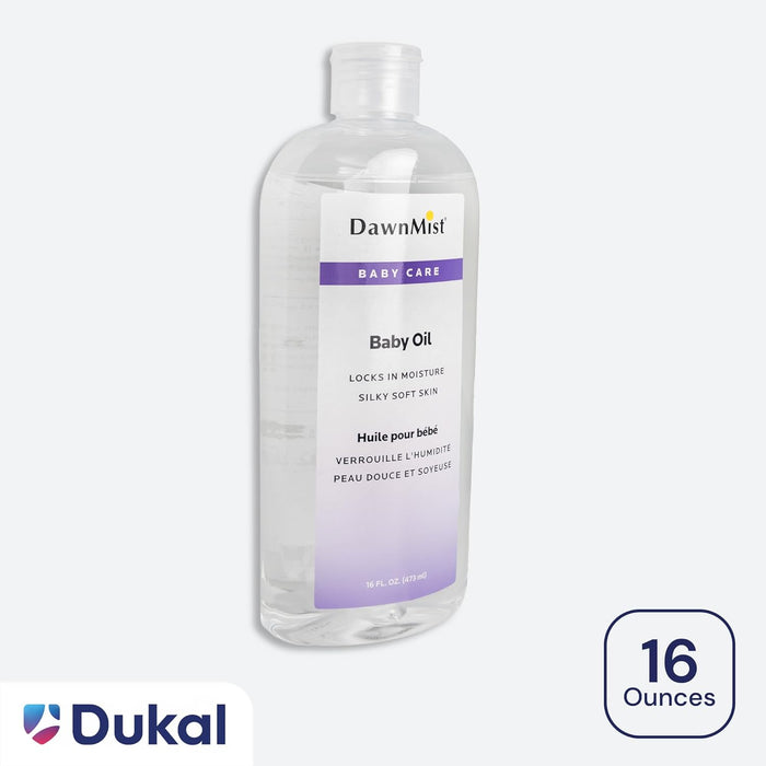 Dukal Dawn Mist Baby Oil with Dispensing Cap, 16 oz. Bottle