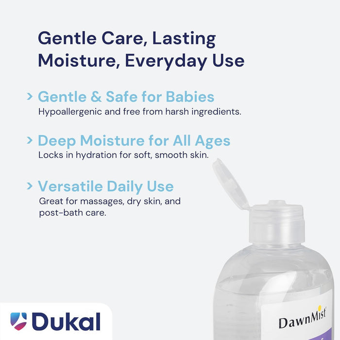 Dukal Dawn Mist Baby Oil with Dispensing Cap, 16 oz. Bottle