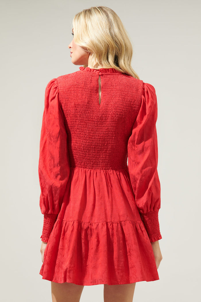 Elizabeth Long Sleeve Smocked Mini Dress
