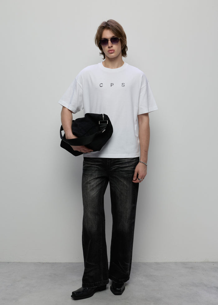 EMBOSSED LOGO LOOSE-FIT TEE