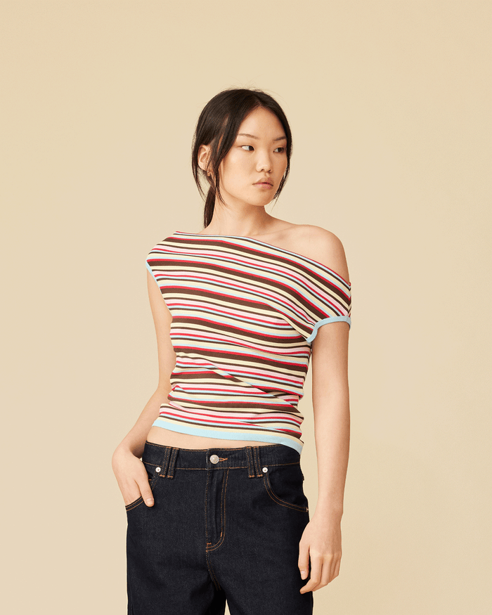 EMMA KNIT TOP CANDY STRIPE