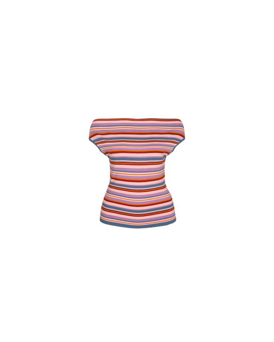 EMMA KNIT TOP LILAC SUNSET STRIPE