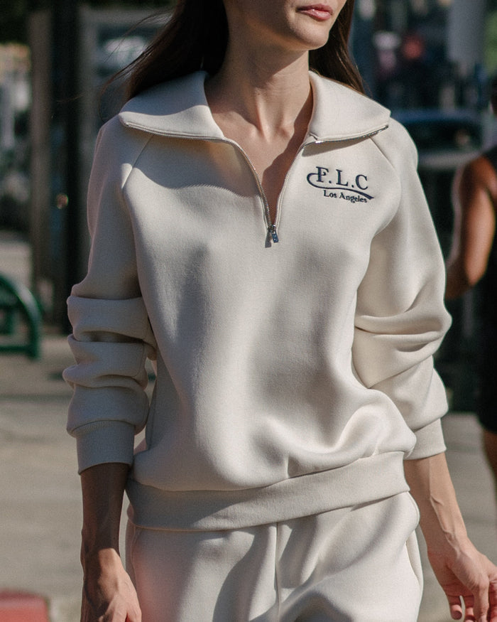 [FLC] FLC ESSENTIAL QUARTER ZIP PULLOVER (Cream)