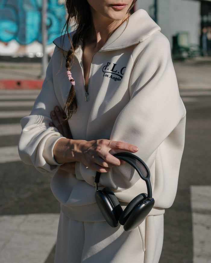 [FLC] FLC ESSENTIAL QUARTER ZIP PULLOVER (Cream)