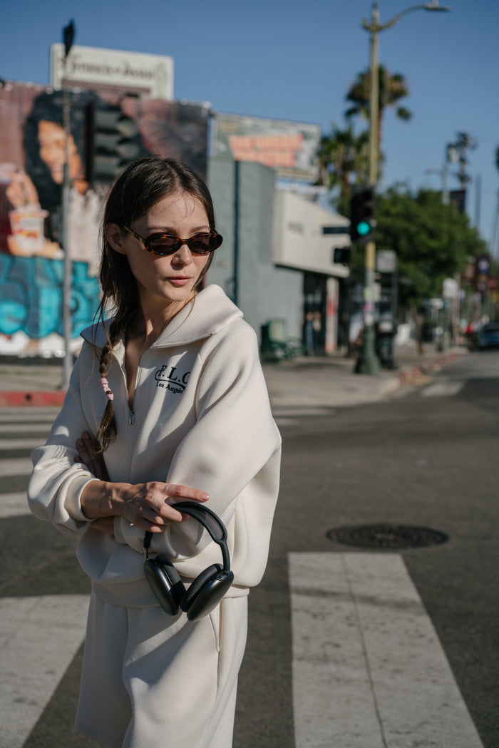 [FLC] FLC ESSENTIAL QUARTER ZIP PULLOVER (Cream)