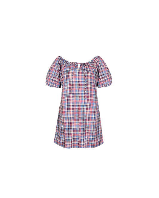FLORY MINI DRESS POOLSIDE TARTAN