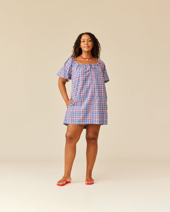 FLORY MINI DRESS POOLSIDE TARTAN