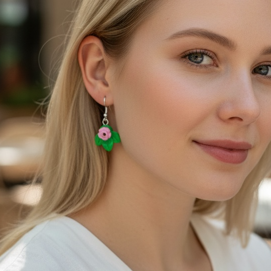 LEGO Flower Leaf Earrings