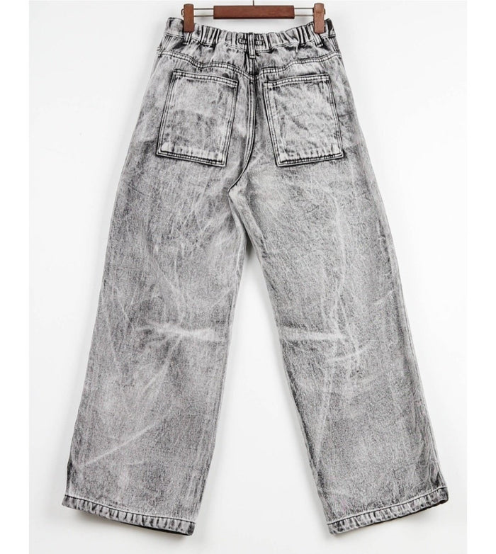 Grill-Washed Denim Vest Set Up
