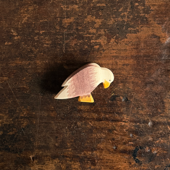 Handcrafted Wooden Bald Eagle Sitting