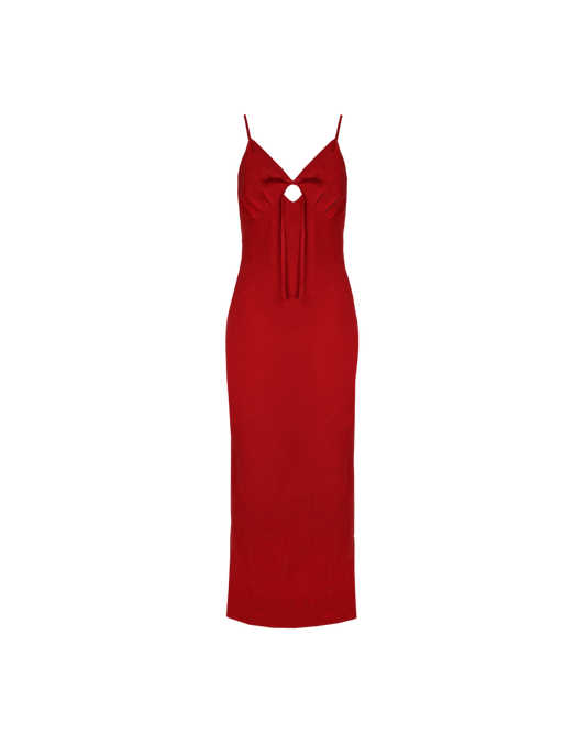 HARLEY BOW DRESS SANGRIA