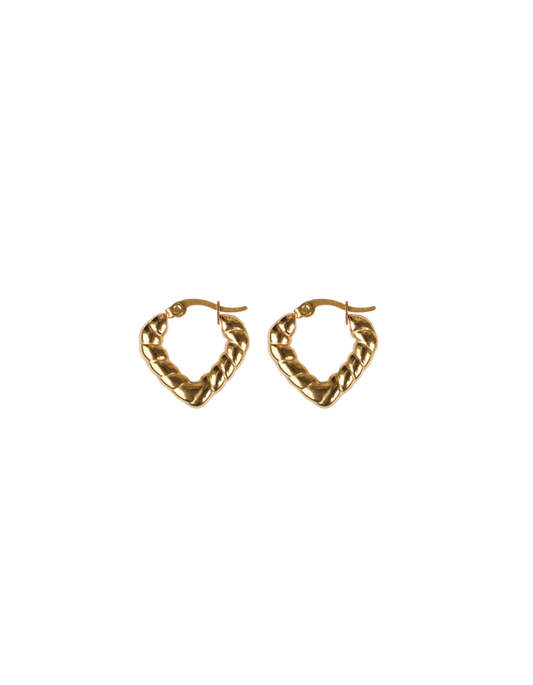 HEART ROPE HOOPS GOLD