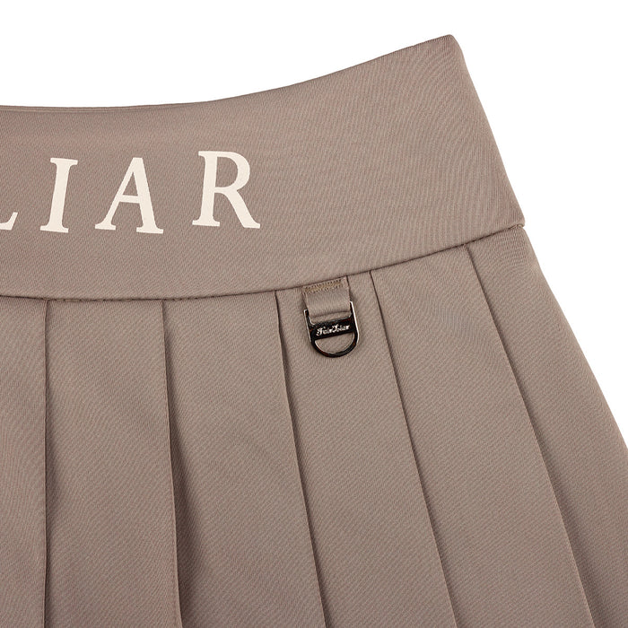 High-waisted Jersey Pleated Skirt (Cocoa)