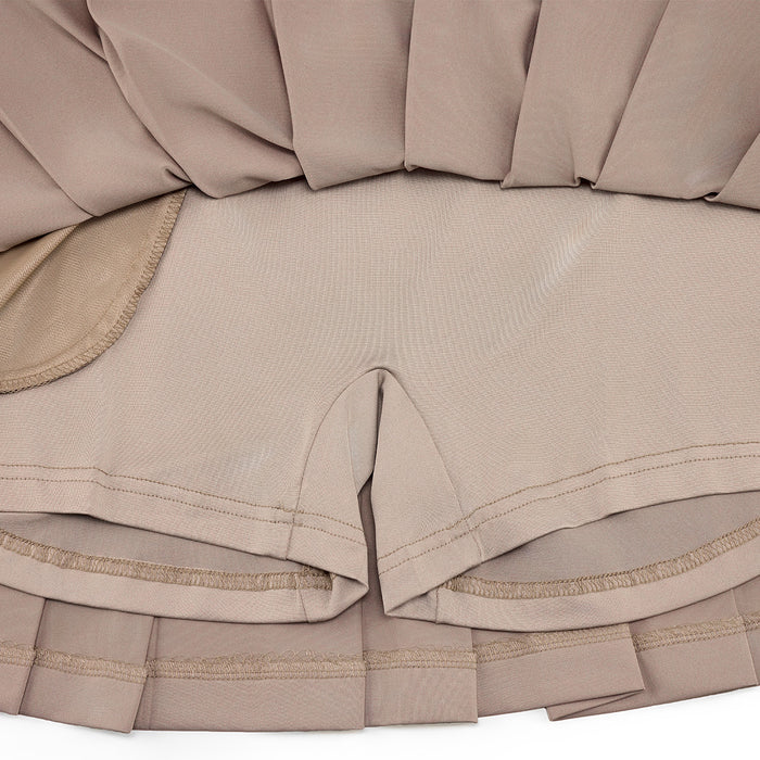 High-waisted Jersey Pleated Skirt (Cocoa)