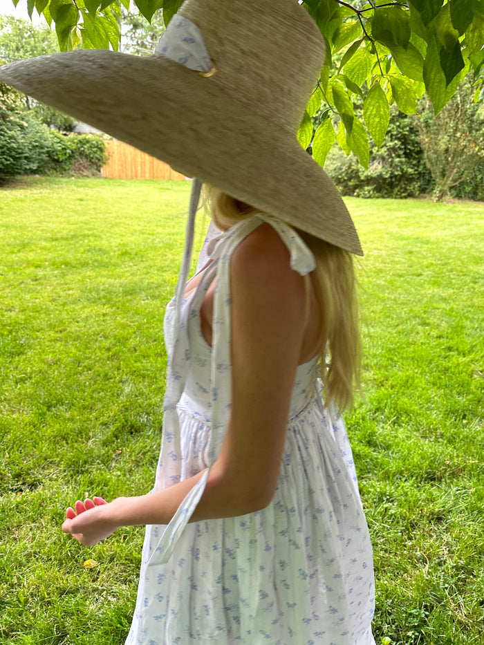 Marie Dress in Ditsy Blue Floral