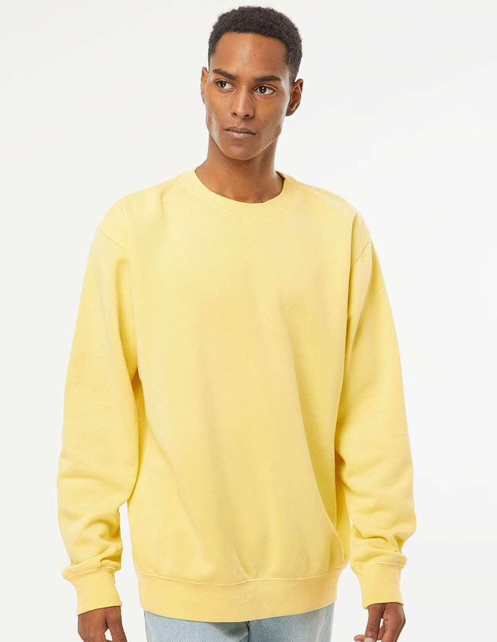 no-logo Independent Trading Co. Midweight Pigment-Dyed Sweatshirt-Men's Layering-Independent Trading Co.-Thread Logic