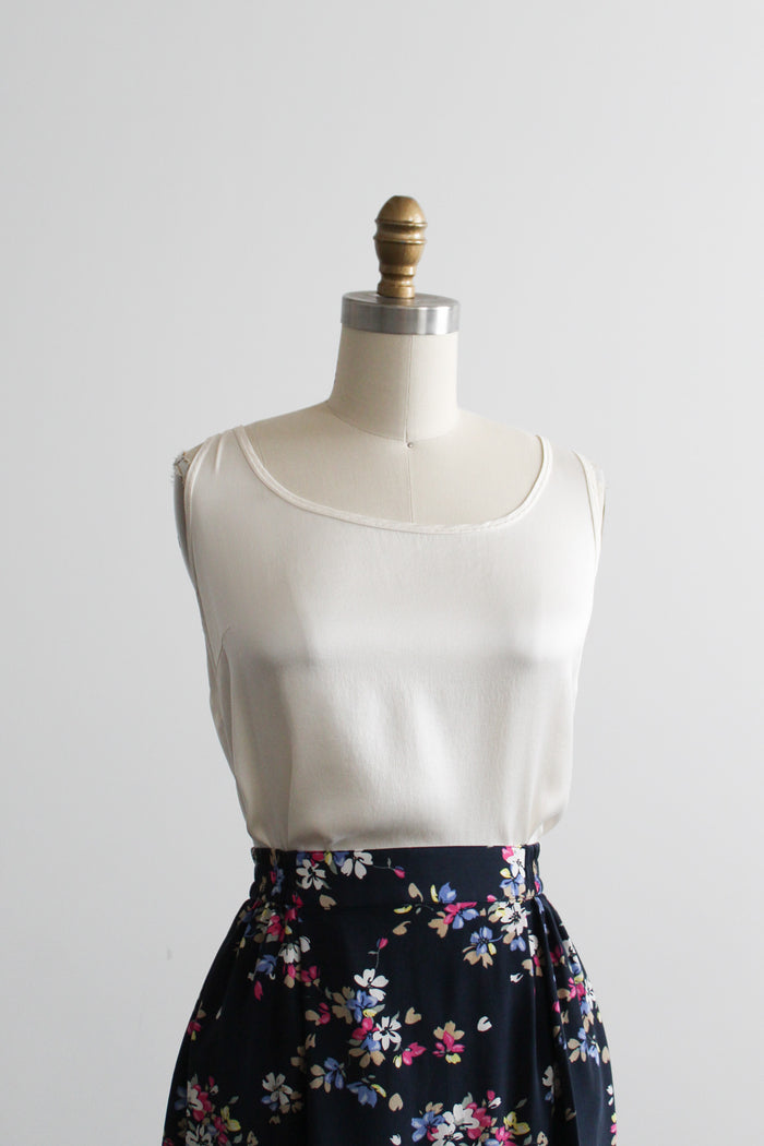ivory silk tank