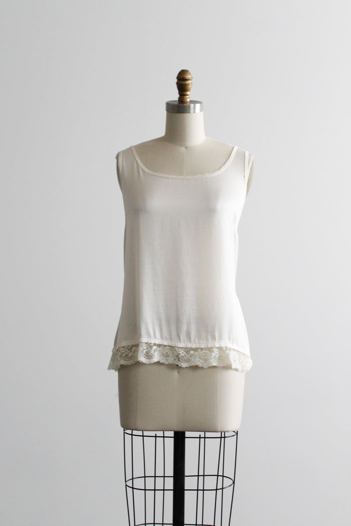 ivory silk tank