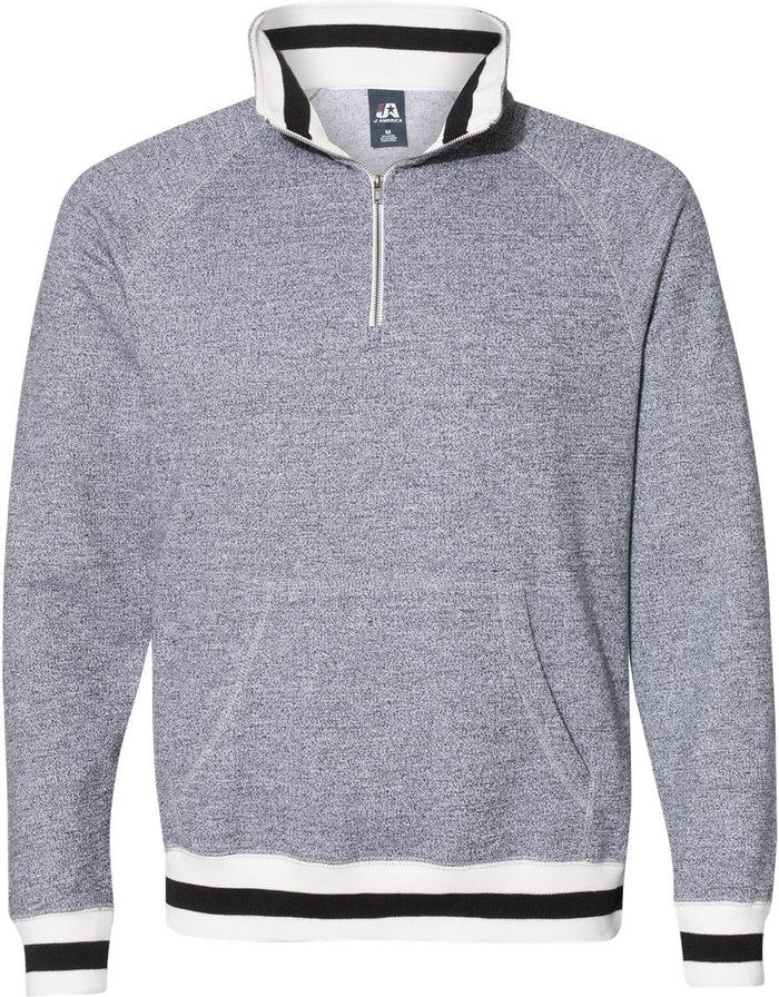 J America Peppered Fleece Quarter-Zip Sweatshirt