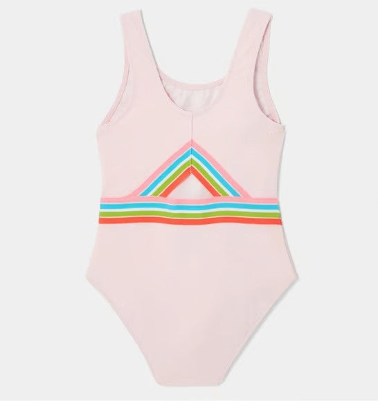 Jacadi Girls Elastic Waist Swimsuit - Rose/Multico