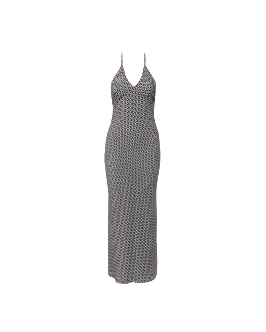 JEAN SILK SLIP GEOMETRIC PRINT