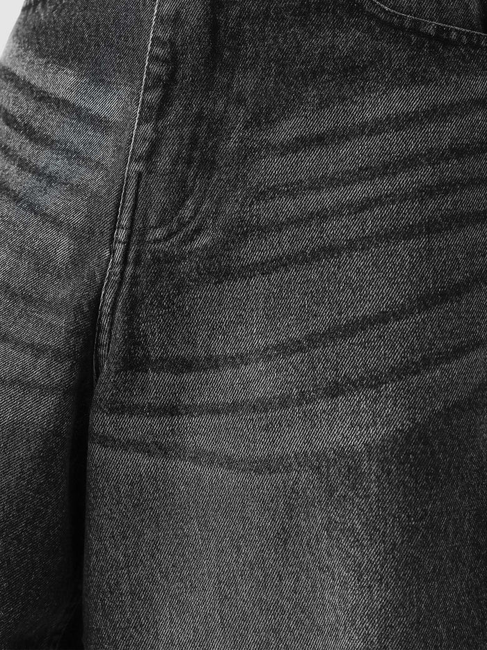 Jorts hard washed grey denim shorts female model front view Pakistan – GROOVY
