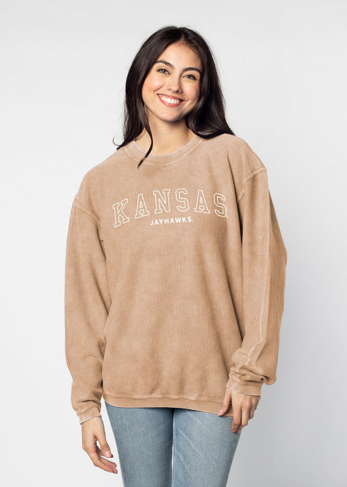 Kansas Jayhawks Women's Latte Corded Sweatshirt