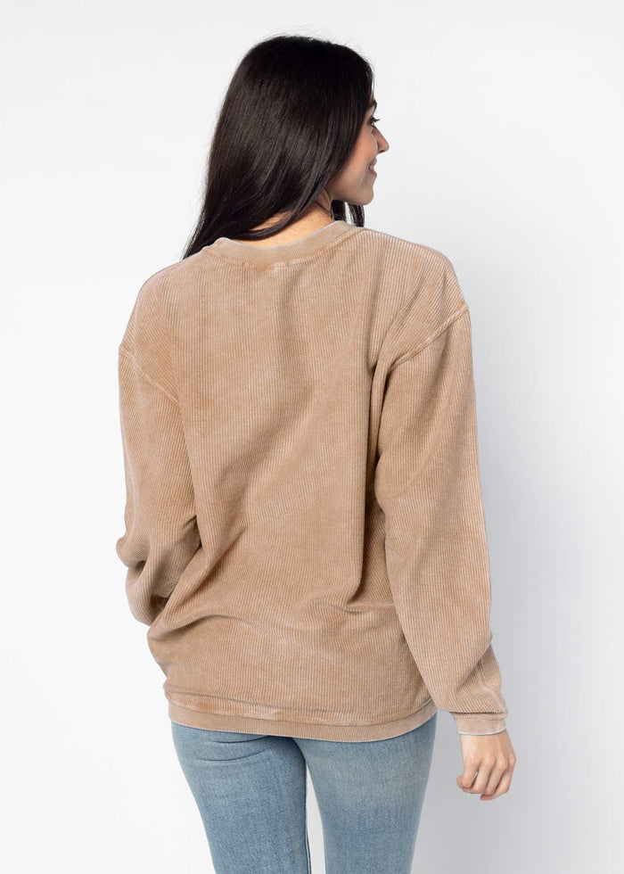 Kansas Jayhawks Women's Latte Corded Sweatshirt