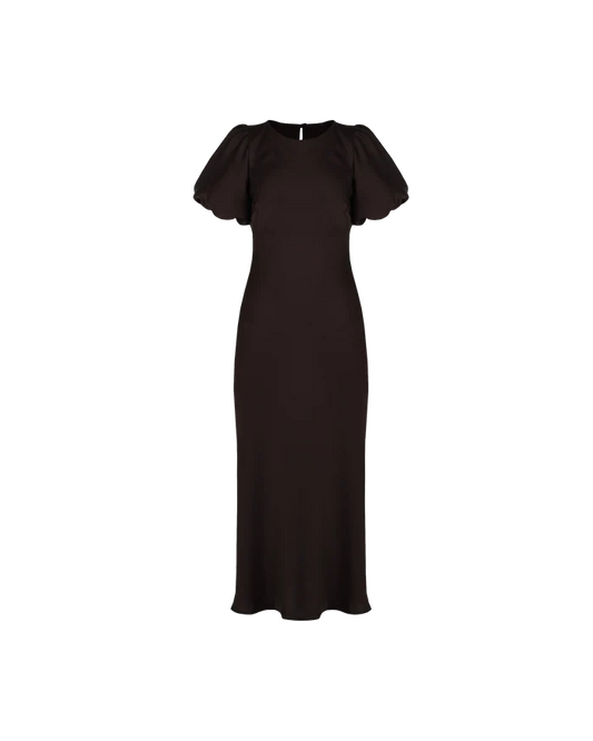 KENDALL SATIN  DRESS ESPRESSO