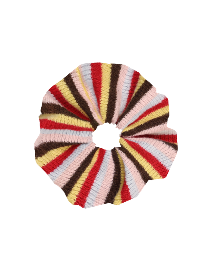KNIT SCRUNCHIE CANDY STRIPE