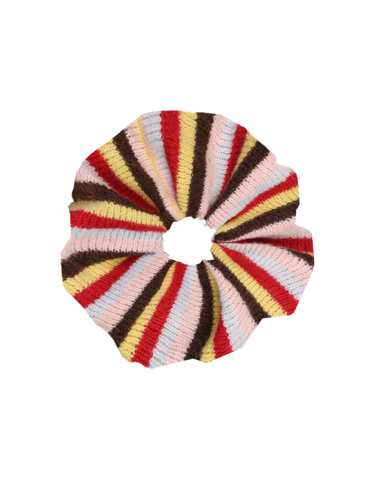 KNIT SCRUNCHIE CANDY STRIPE