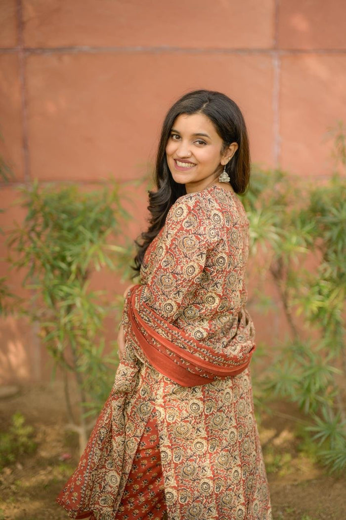 Kora Ajrakh Cotton Straight Set
