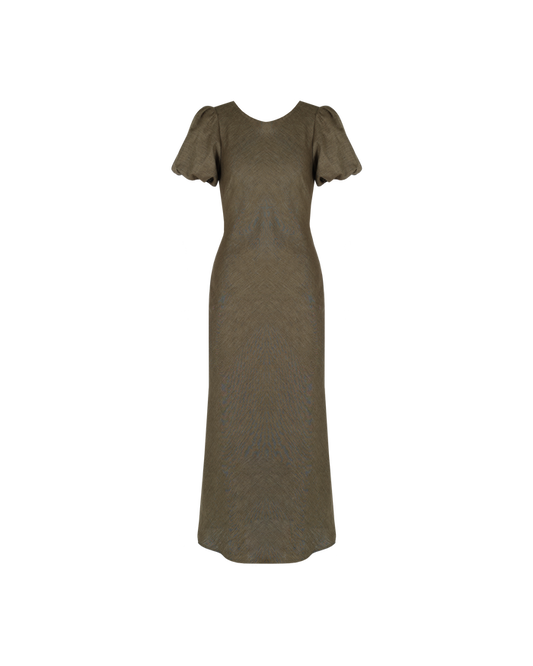 KOS LINEN DRESS KHAKI