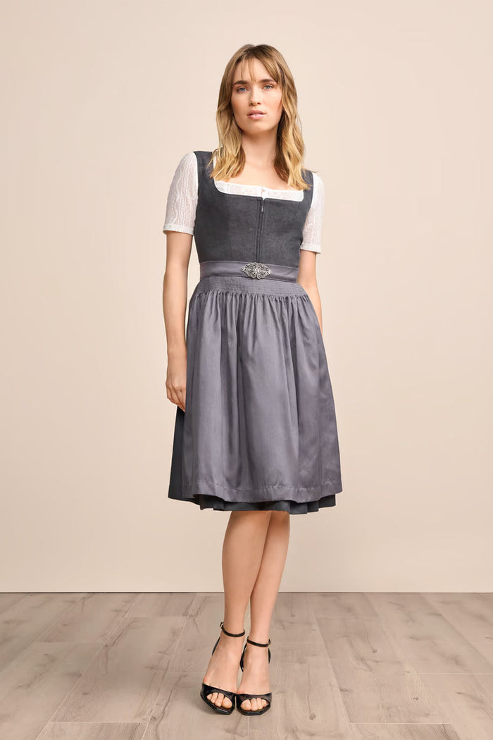 Kruger Midi Dirndl 2pcs. 60cm "Evi" gray