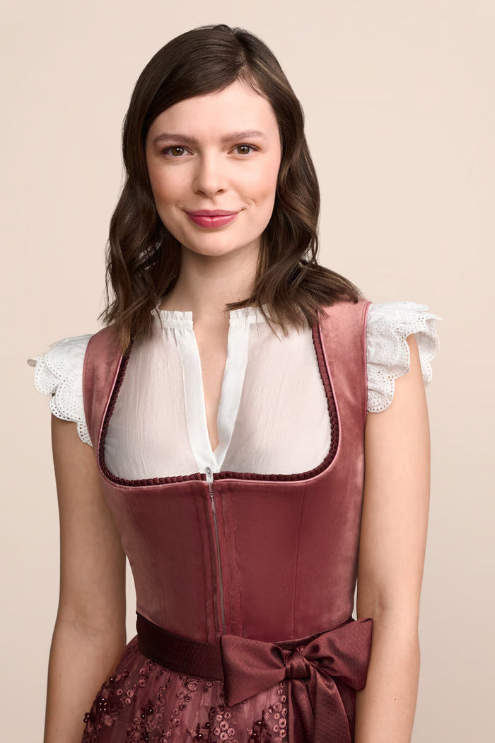 Kruger Midi Dirndl 2pcs. 60cm "Kaelyn" red