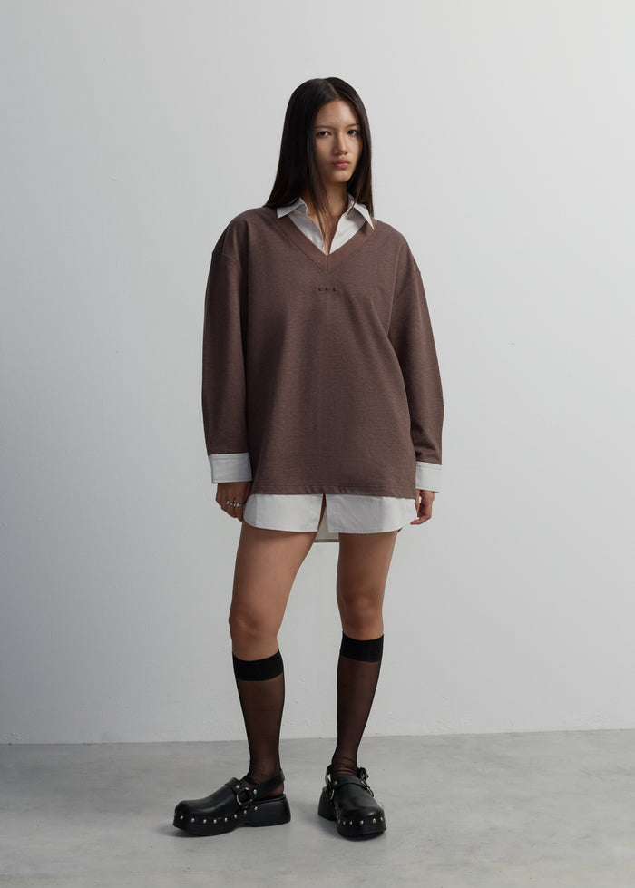 LAYERED MINI SHIRT DRESS