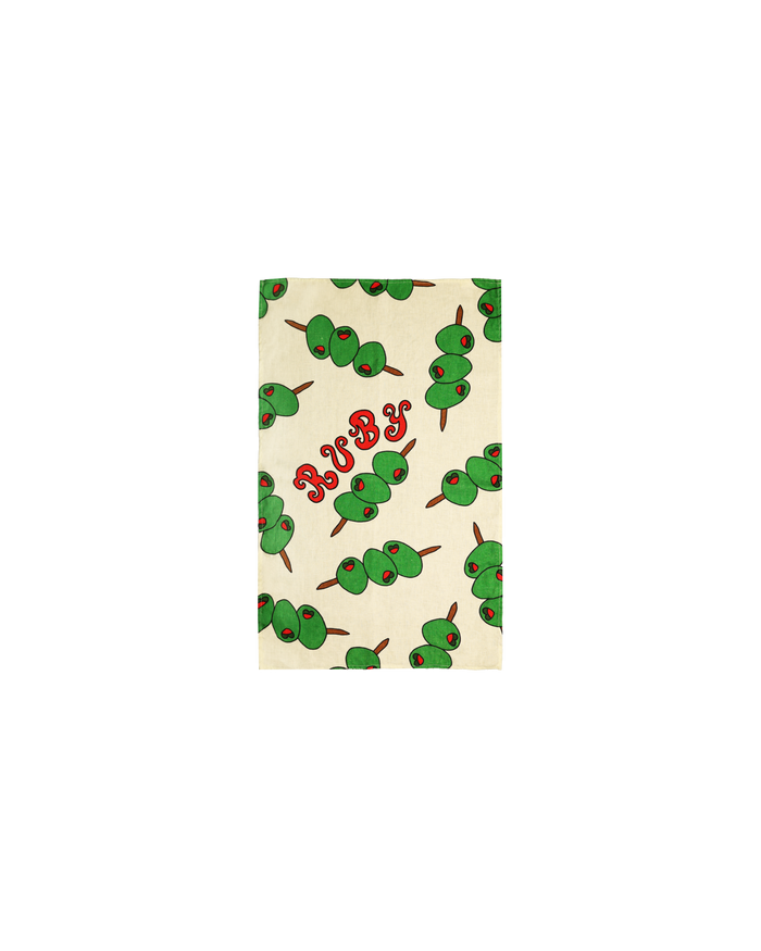 LINEN TEA TOWEL OLIVES
