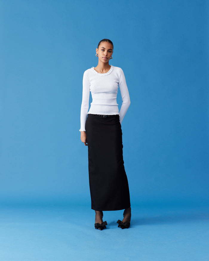 LOLLO CREW NECK LONG SLEEVE WHITE