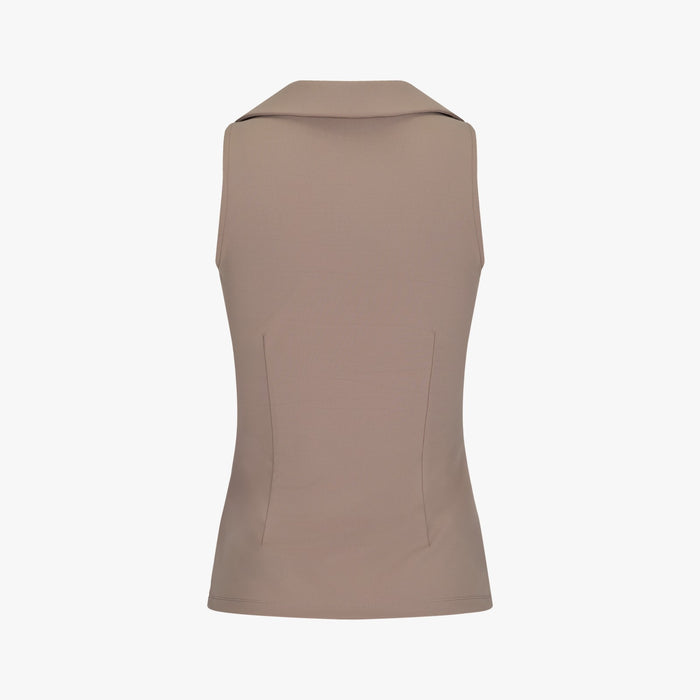 Lucé Halter Sleeveless T-Shirt (Cocoa)